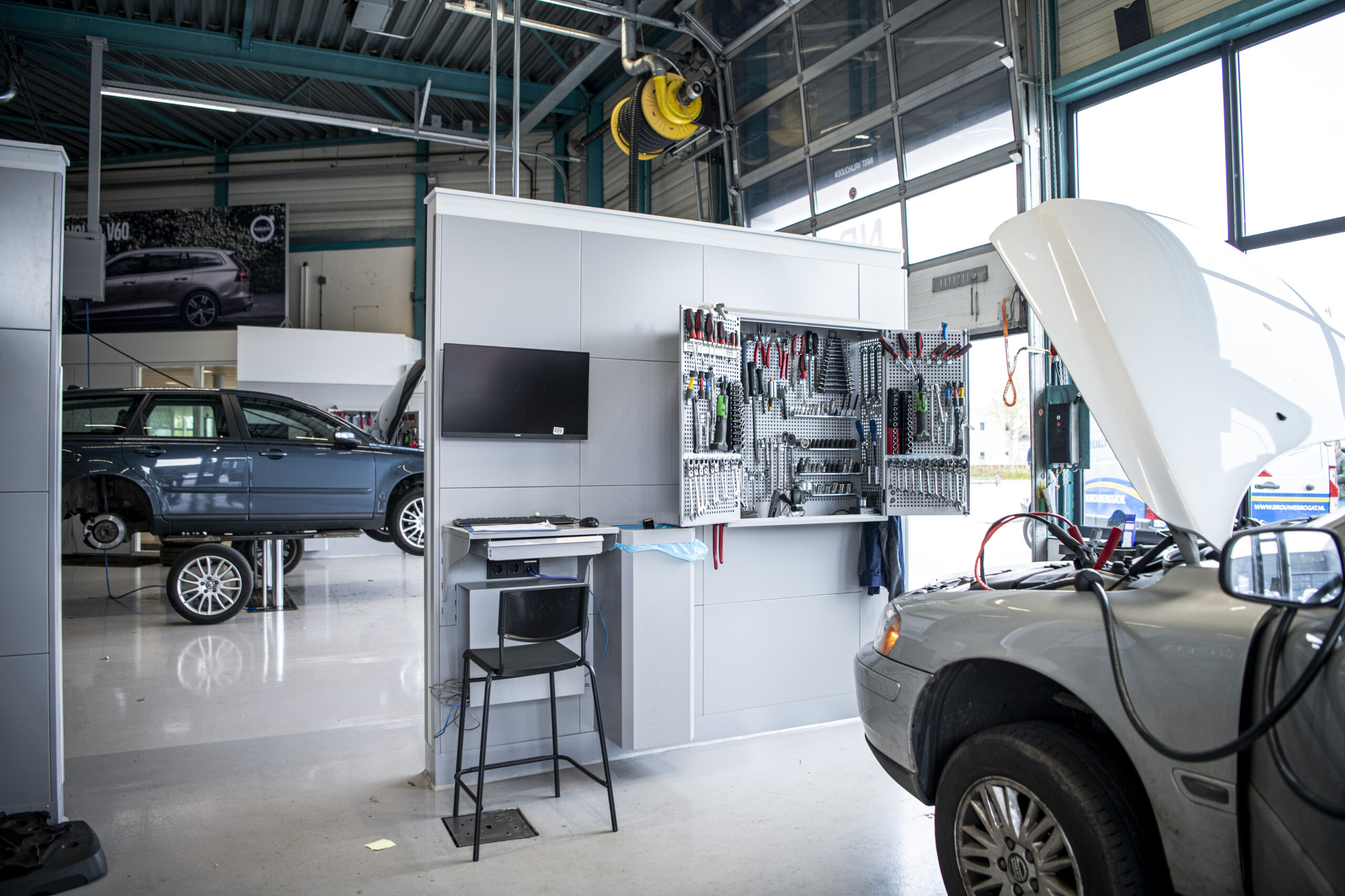 Werkplekken ingericht volgens het Volvo Personal Service systeem.