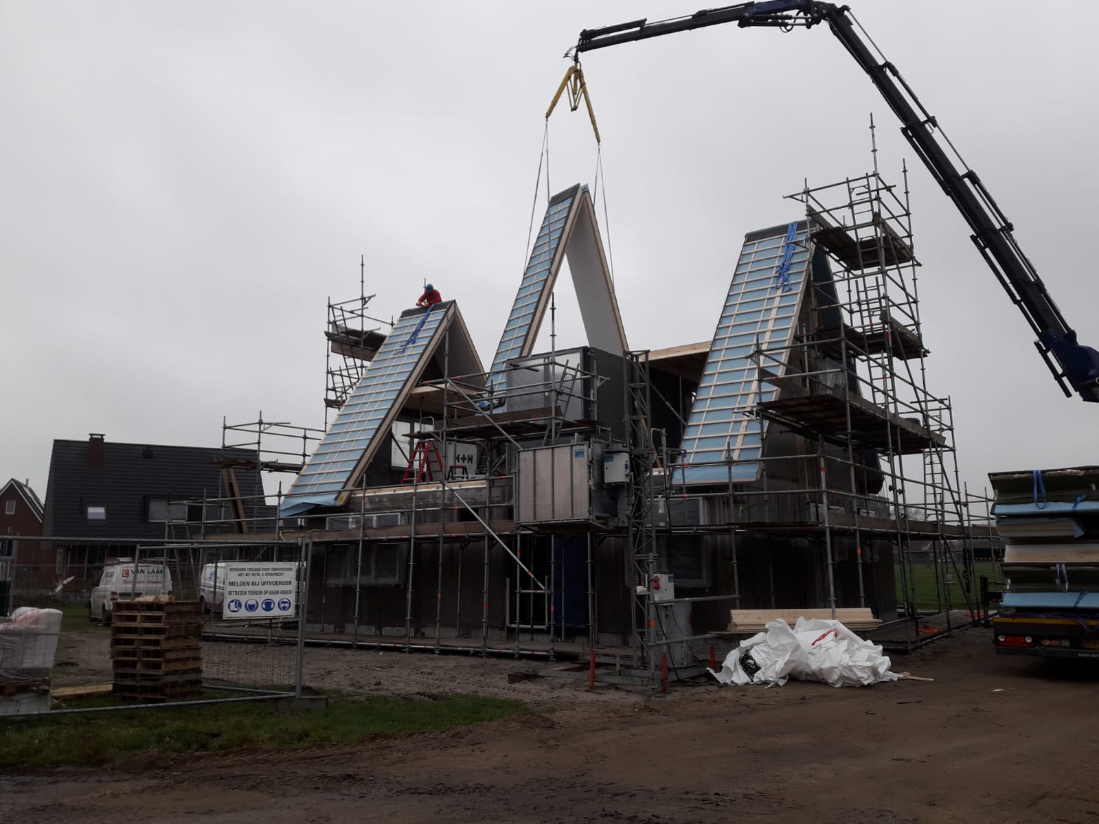 Bouw van de vrijstaande woning