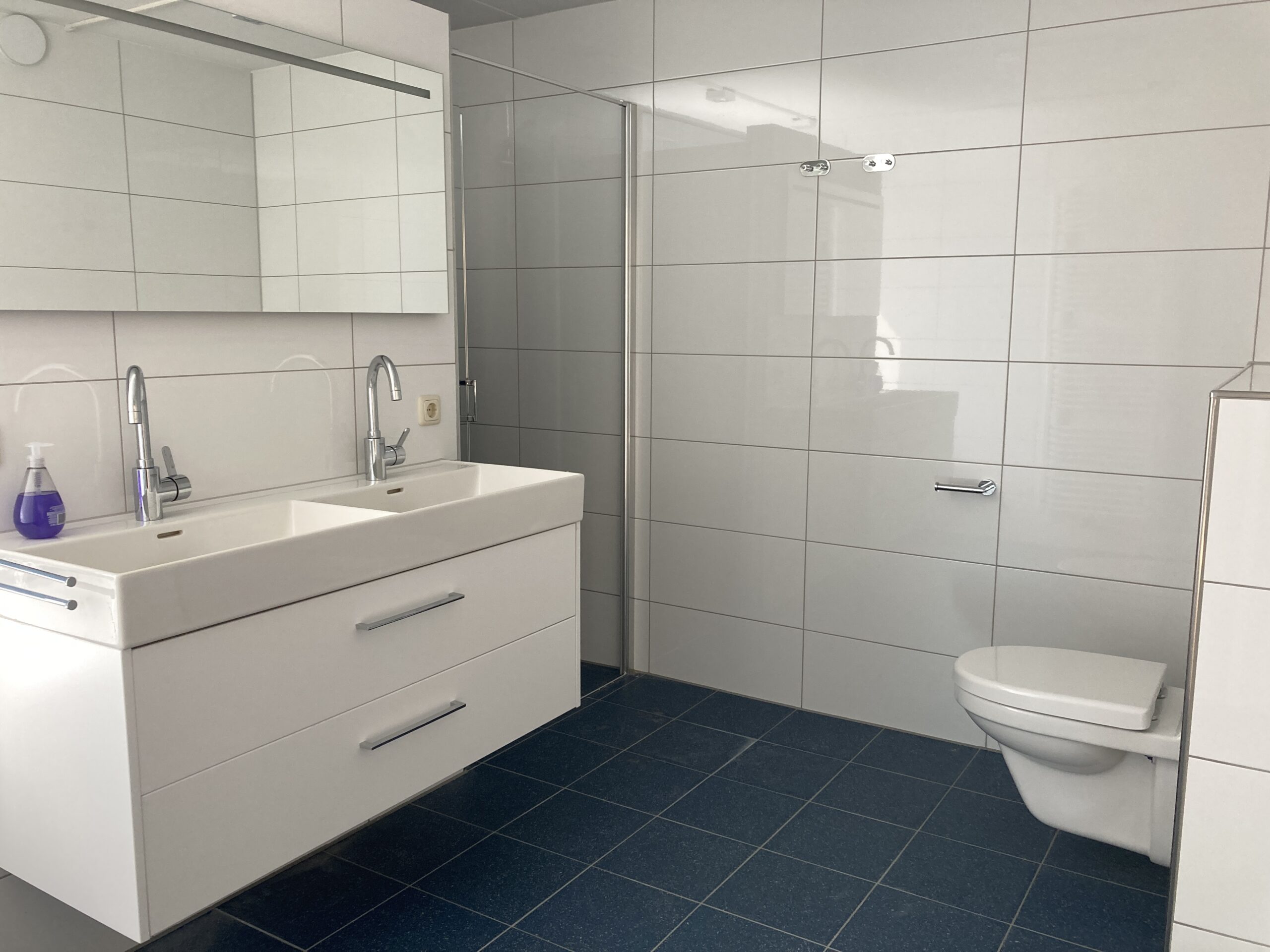 Moderne badkamer na renovatie van vrijstaande woning in Deventer.